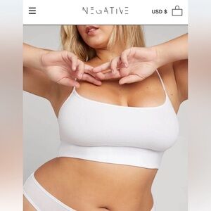 Negative White Cotton Bralette Size 2